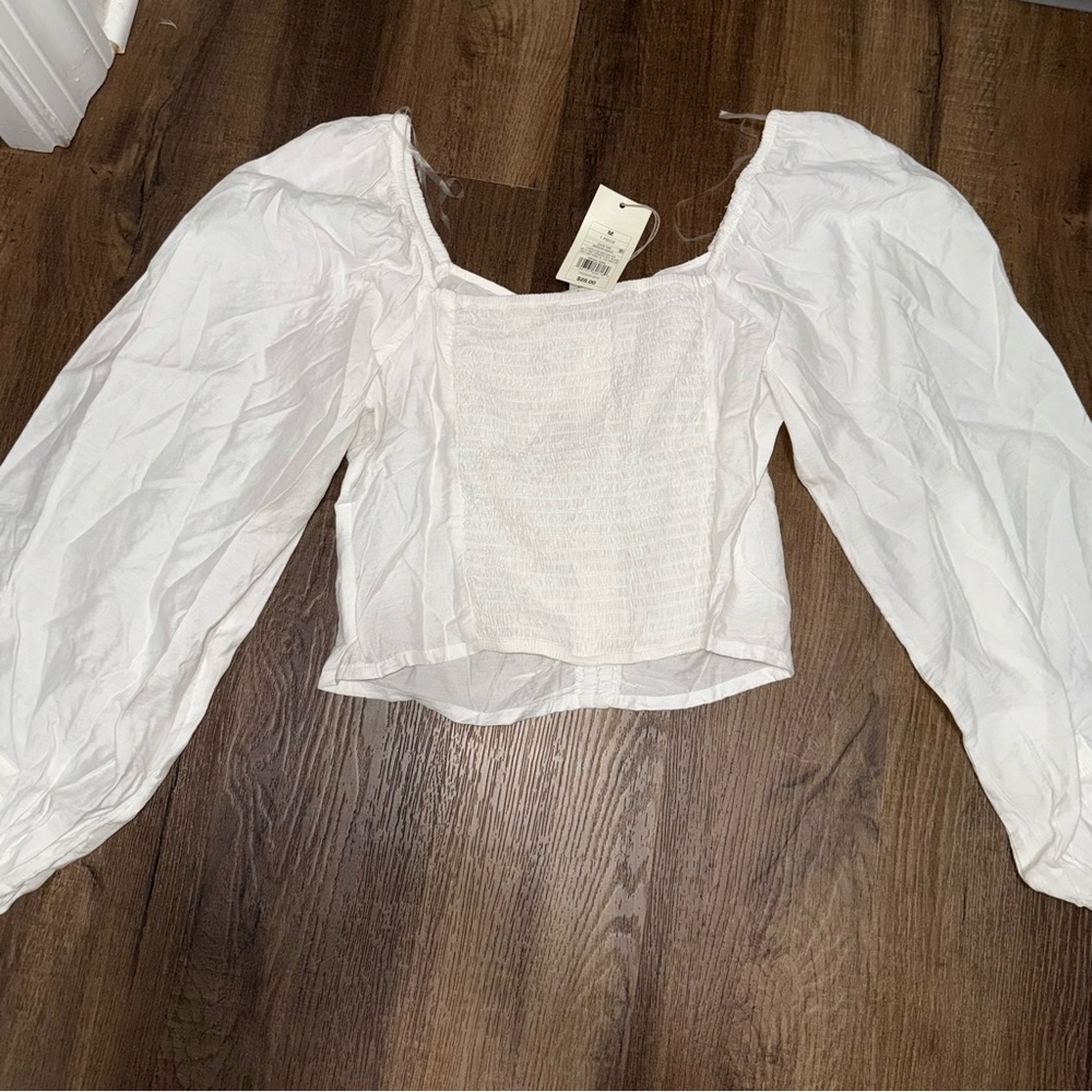 NWT Target A New Day White Cropped Blouse - Picture 6 of 8